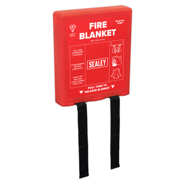 Sealey Fire Protection 1.1 x 1.1m Fire Blanket-SFB11 5024209891851 SFB11 - Buy Direct from Spare and Square
