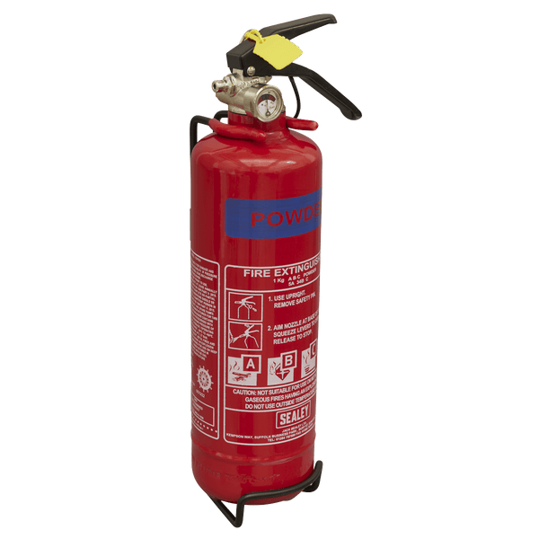 Sealey Fire Protection 1kg Dry Powder Fire Extinguisher-SDPE01 5024209846691 SDPE01 - Buy Direct from Spare and Square