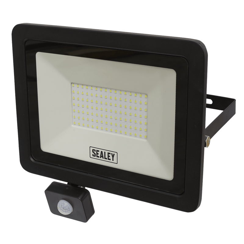 Sealey Floodlights 100W SMD LED Extra-Slim Floodlight with PIR Sensor-LED115PIR 5054511633153 LED115PIR - Buy Direct from Spare and Square