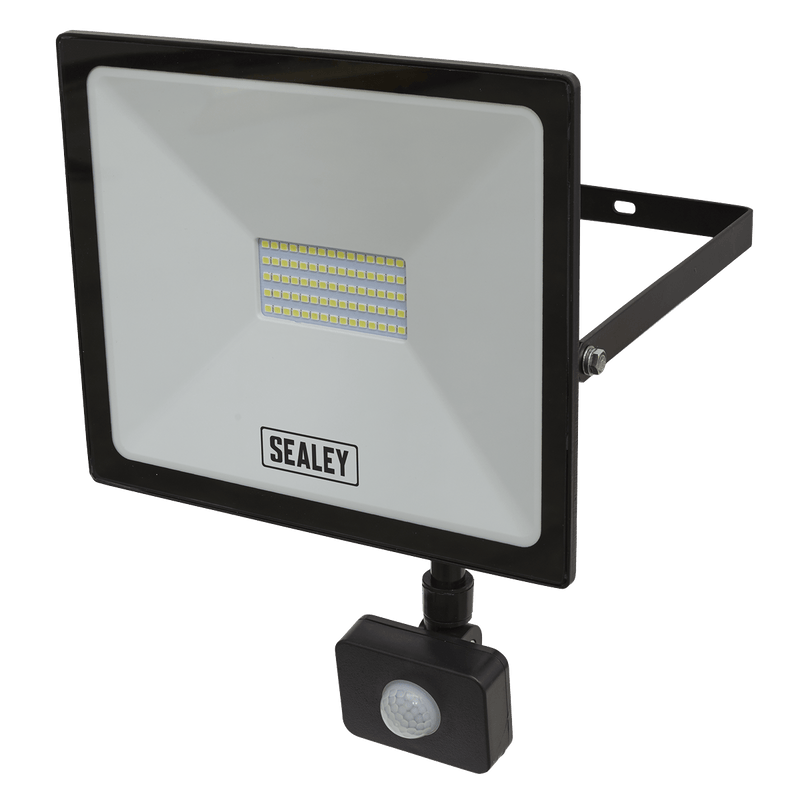 Sealey Floodlights 50W SMD LED Extra-Slim Floodlight with PIR Sensor-LED113PIR 5054511633146 LED113PIR - Buy Direct from Spare and Square