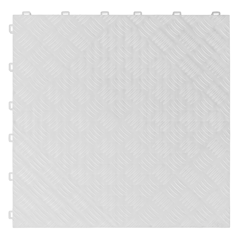 Sealey Floor Tiles 400 x 400mm Polypropylene Floor Tile - White Treadplate - Pack of 9-FT3W 5054511686616 FT3W - Buy Direct from Spare and Square