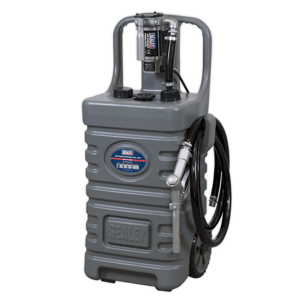 Sealey Fluid Transfer 55L Mobile Dispensing Tank with Diesel Pump - Grey-DT55GCOMBO1 5054511483598 DT55GCOMBO1 - Buy Direct from Spare and Square