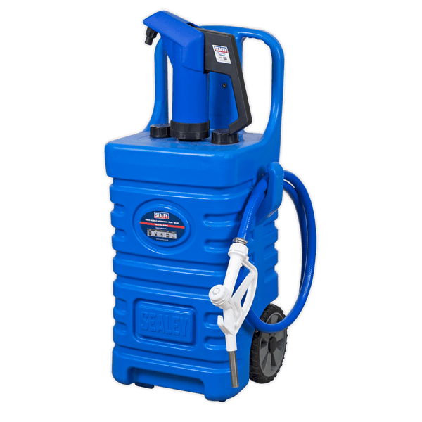 Sealey Fluid Transfer 55L Portable Dispensing Tank with AdBlue® Pump - Blue-DT55BCOMBO1 5054511483581 DT55BCOMBO1 - Buy Direct from Spare and Square