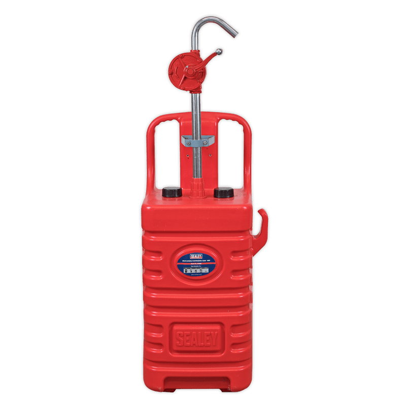 Sealey Fluid Transfer 55L Portable Dispensing Tank with Oil Rotary Pump - Red-DT55RCOMBO1 5054511483604 DT55RCOMBO1 - Buy Direct from Spare and Square