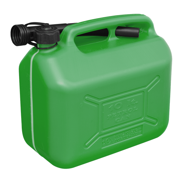 Sealey Fuel Cans 10L Fuel Can - Green-JC10PG 5054511752137 JC10PG - Buy Direct from Spare and Square