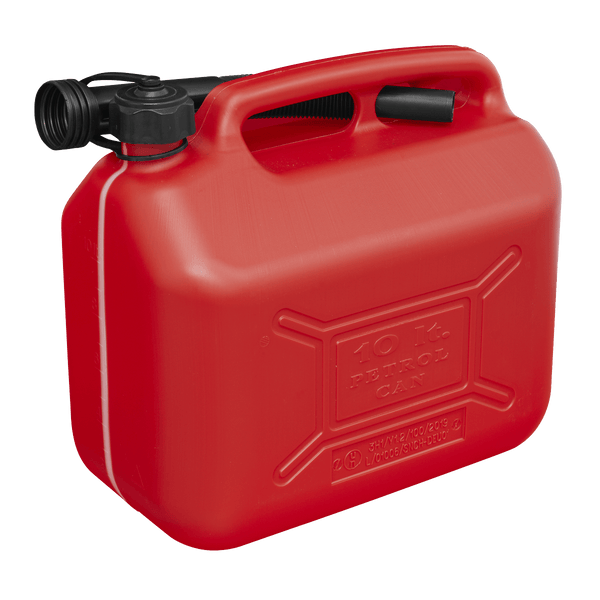 Sealey Fuel Cans 10L Fuel Can - Red-JC10PR 5054511752182 JC10PR - Buy Direct from Spare and Square