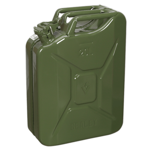 Sealey Fuel Cans 20L Jerry Can - Green-JC20G 5024209531672 JC20G - Buy Direct from Spare and Square