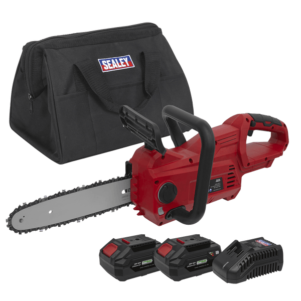 Sealey Garden Tools 20V SV20 Series 25cm Cordless Chainsaw Kit -  2 Batteries-CP20VCHSKIT 5054630153488 CP20VCHSKIT - Buy Direct from Spare and Square