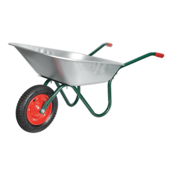 Sealey Garden Tools 65L Galvanized Wheelbarrow-WB65 5051747354579 WB65 - Buy Direct from Spare and Square