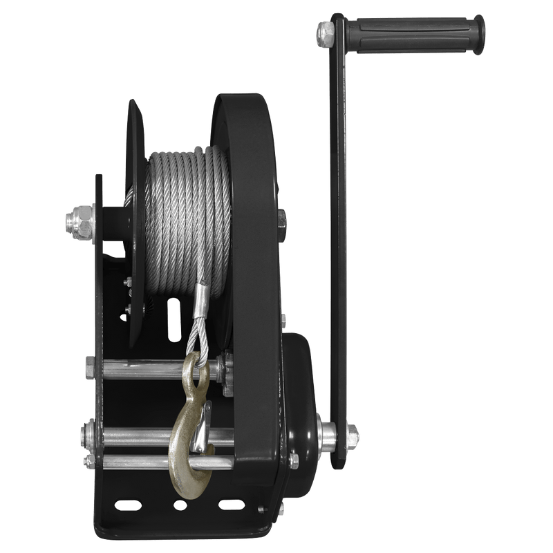 Sealey Geared Hand Winch with Brake & Cable 1130kg Capacity 5054630340918 GWC2500B - Buy Direct from Spare and Square