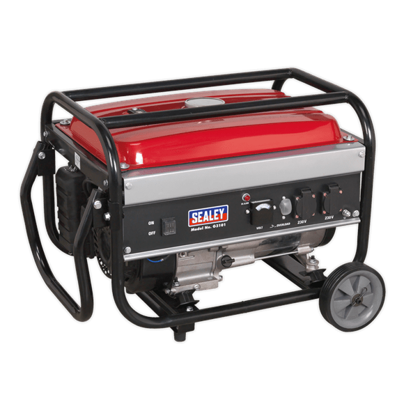 Sealey Generator Sealey 3100w 7hp Petrol Generator - 2 x 230v Sockets G3101 - Buy Direct from Spare and Square