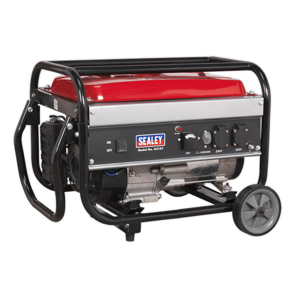 Sealey Generator Sealey 3100w 7hp Petrol Generator - 2 x 230v Sockets G3101 - Buy Direct from Spare and Square