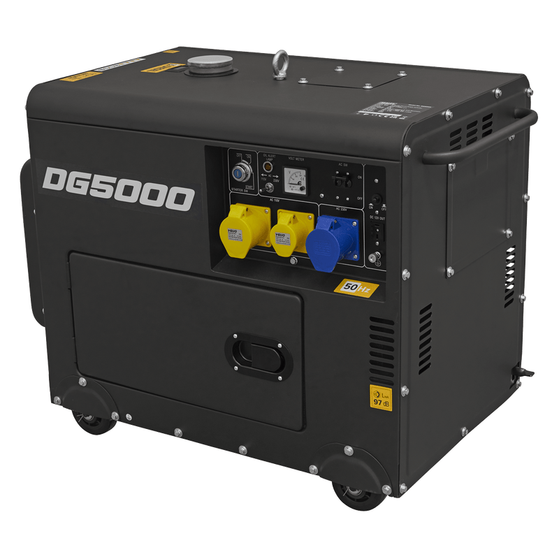 Sealey Generators 5000W 110/230V Diesel Generator - 4-Stroke Engine-DG5000 5054630269189 DG5000 - Buy Direct from Spare and Square