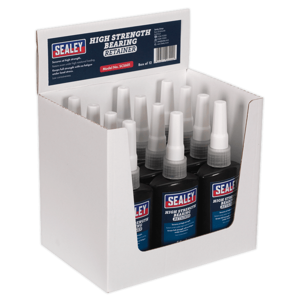 Sealey Glues, Adhesives & Sealants 50ml Bearing Fit Retainer High Strength - Pack of 12-SCS601 5054511062090 SCS601 - Buy Direct from Spare and Square