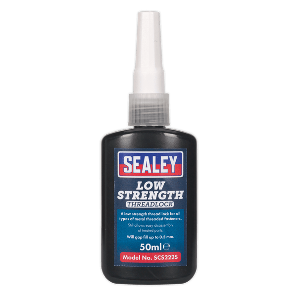 Sealey Glues, Adhesives & Sealants 50ml Low Strength Thread Lock-SCS222S 5054511070408 SCS222S - Buy Direct from Spare and Square