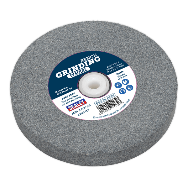Sealey Grinding Stones Ø150 x 20mm Grinding Stone Ø32(Ø13)mm Bore A60P Fine-BG150/15 5024209111393 BG150/15 - Buy Direct from Spare and Square