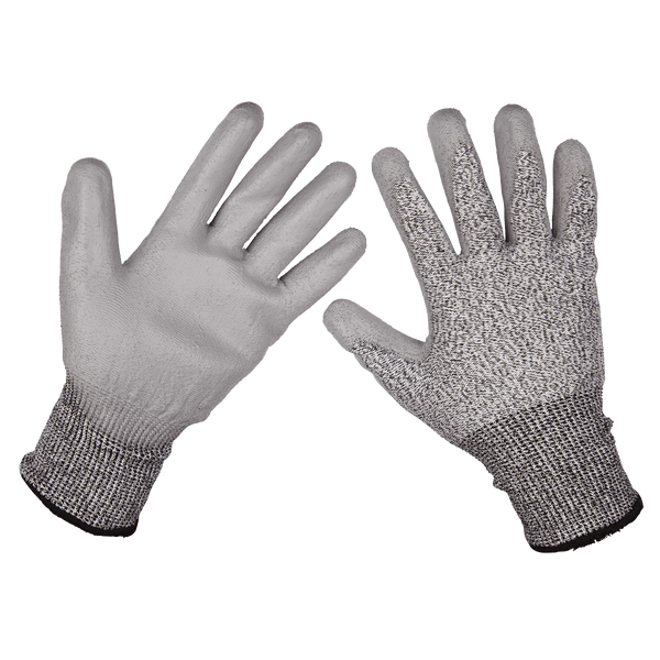 Sealey Hand Protection Anti-Cut PU Gloves (Cut Level C - Large) - Pair-9139L 5055257203068 9139L - Buy Direct from Spare and Square