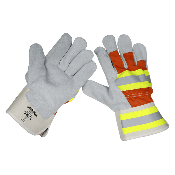 Sealey Hand Protection Reflective Rigger's Gloves - Pair-SSP14HV 5054511974010 SSP14HV - Buy Direct from Spare and Square