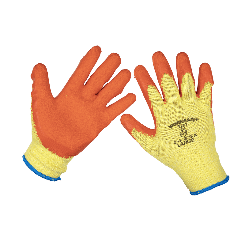 Sealey Hand Protection Super Grip Knitted Gloves Latex Palm (Large) - Pack of 120 Pairs-9121L/B120 5054511772661 9121L/B120 - Buy Direct from Spare and Square