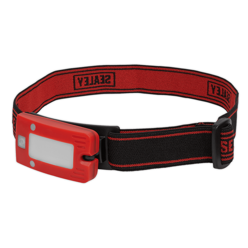 Sealey Head Torches 2W COB LED Rechargeable Head Torch with Auto-Sensor - Red-LED360HTR 5054511556155 LED360HTR - Buy Direct from Spare and Square