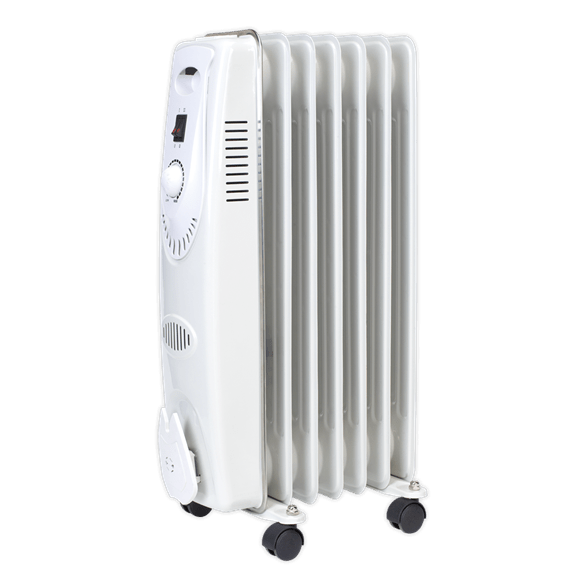 Sealey Heater 7 Element Oil Filled Radiator - 1500w - Thermostat Controlled RD1500 - Buy Direct from Spare and Square