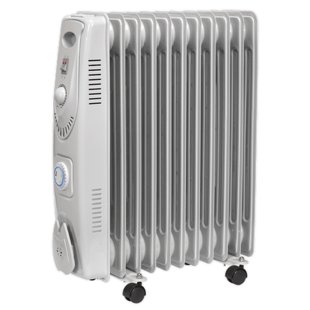 Sealey Heaters 2500W 11-Element Oil Filled Radiator with Timer-RD2500T 5051747786479 RD2500T - Buy Direct from Spare and Square