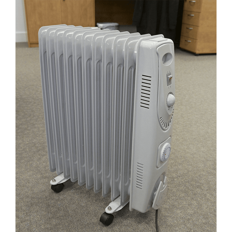 Sealey Heaters 2500W 11-Element Oil Filled Radiator with Timer-RD2500T 5051747786479 RD2500T - Buy Direct from Spare and Square