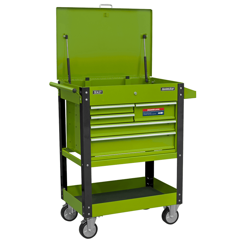 Sealey Heavy-Duty Mobile Tool & Parts Trolley with 5 Drawers & Lockable Top 5054630189456 AP890M - Buy Direct from Spare and Square