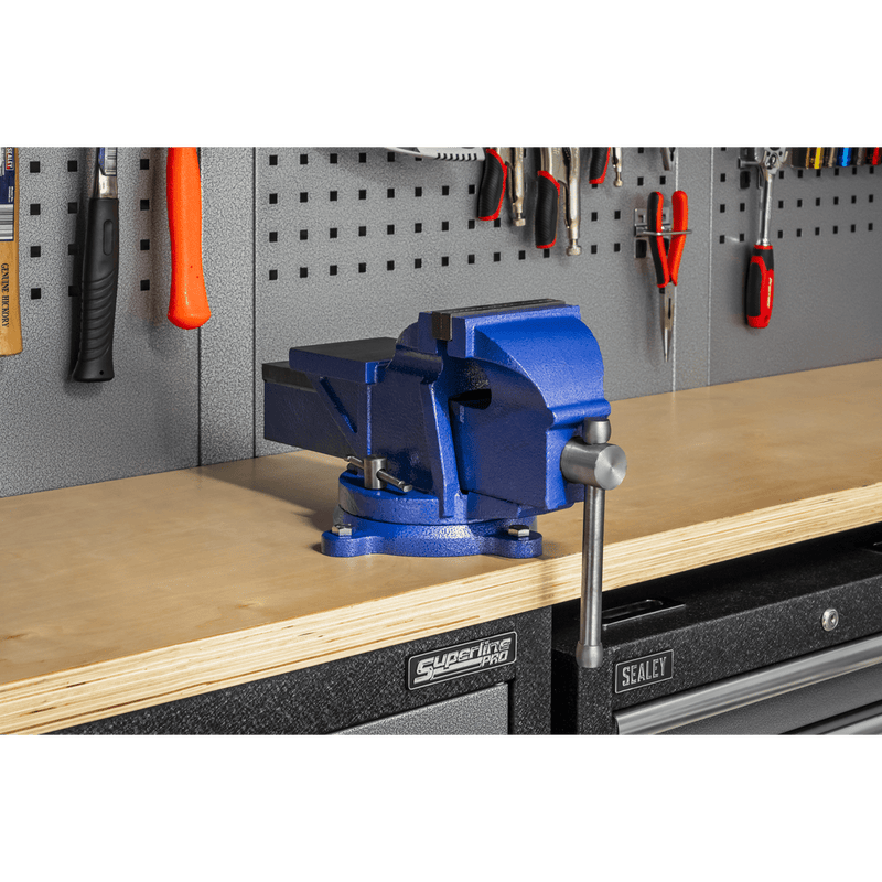 Sealey Heavy-Duty Professional Vice with Swivel Base 125mm 5054630339004 CVXTB125COMBO - Buy Direct from Spare and Square