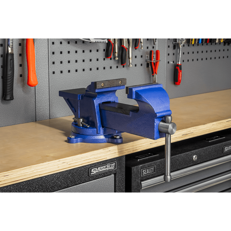 Sealey Heavy-Duty Professional Vice with Swivel Base 125mm 5054630339004 CVXTB125COMBO - Buy Direct from Spare and Square