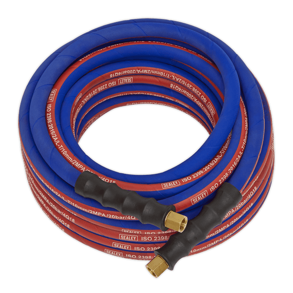 Sealey Hose Individual 10m x Ø8mm Extra-Heavy-Duty Air Hose with 1/4"BSP Unions-AH10R 5054511468939 AH10R - Buy Direct from Spare and Square