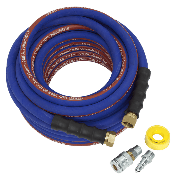 Sealey Hose Individual 15m x Ø13mm High Flow Air Hose Kit with 100 Series Adaptors-AHK04 5054511153866 AHK04 - Buy Direct from Spare and Square