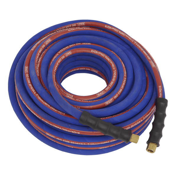 Sealey Hose Individual 20m x Ø8mm Extra-Heavy-Duty Air Hose with 1/4"BSP Unions-AH20R 5054511469981 AH20R - Buy Direct from Spare and Square
