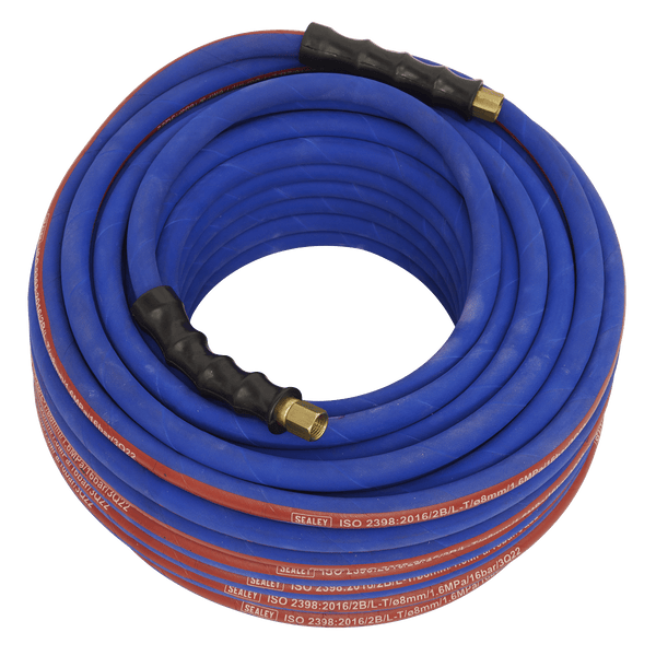 Sealey Hose Individual 30m x Ø8mm Extra-Heavy-Duty Air Hose with 1/4"BSP Unions-AH30R 5054630211911 AH30R - Buy Direct from Spare and Square