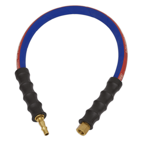 Sealey Hose Individual 600mm x Ø8mm Air Leader Hose with Tailpiece & 1/4"BSP Union-AH2R 5054511469028 AH2R - Buy Direct from Spare and Square