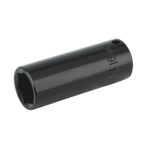 Sealey Impact Sockets Individual 16mm 3/8"Sq Drive Deep Impact Socket-IS3816D 5024209739115 IS3816D - Buy Direct from Spare and Square