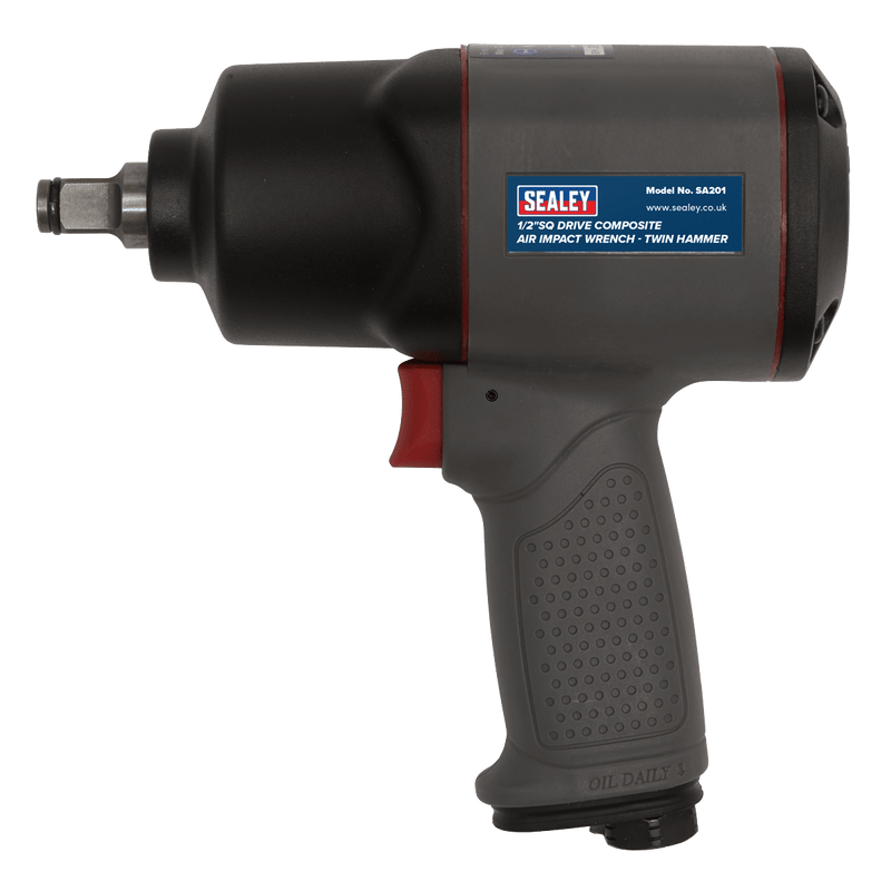 Sealey Impact Wrenches 1/2"Sq Drive Composite Air Impact Wrench - Twin Hammer-SA201 5054511604412 SA201 - Buy Direct from Spare and Square