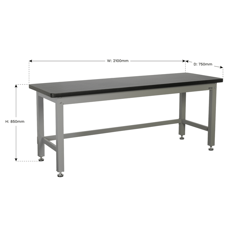 Sealey Industrial Workstations 2.1m Steel Industrial Workbench-API2100 5051747512795 API2100 - Buy Direct from Spare and Square