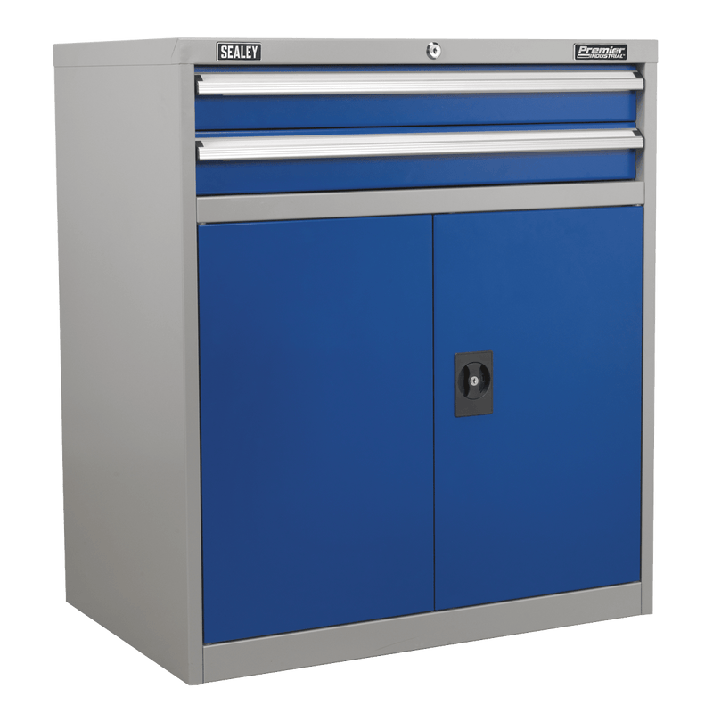 Sealey Industrial Workstations 2 Drawer & 1 Shelf Double Industrial Locker Cabinet-API8810 5054511728811 API8810 - Buy Direct from Spare and Square