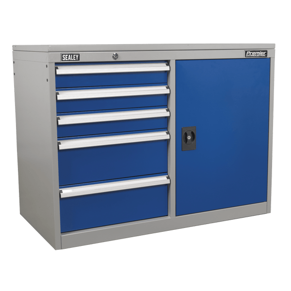 Sealey Industrial Workstations 5 Drawer & 1 Shelf Industrial Cabinet-API1103B 5051747645103 API1103B - Buy Direct from Spare and Square