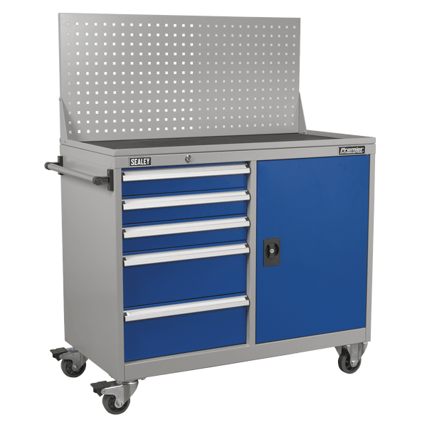 Sealey Industrial Workstations 5 Drawer & 1 Shelf Industrial Mobile Workstation-API1103A 5051747645097 API1103A - Buy Direct from Spare and Square
