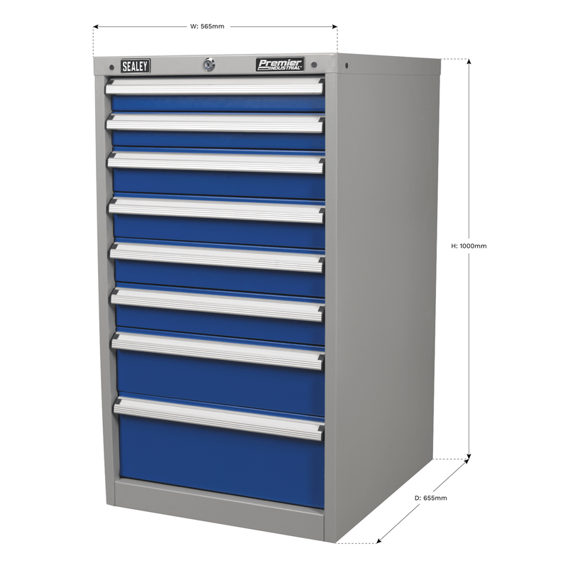 Sealey Industrial Workstations 8 Drawer Industrial Cabinet-API5658 5051747645080 API5658 - Buy Direct from Spare and Square