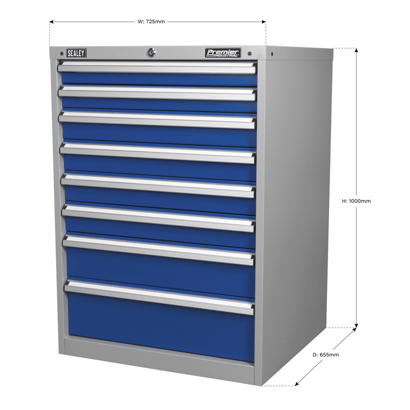 Sealey Industrial Workstations 8 Drawer Industrial Cabinet-API7238 5051747512863 API7238 - Buy Direct from Spare and Square