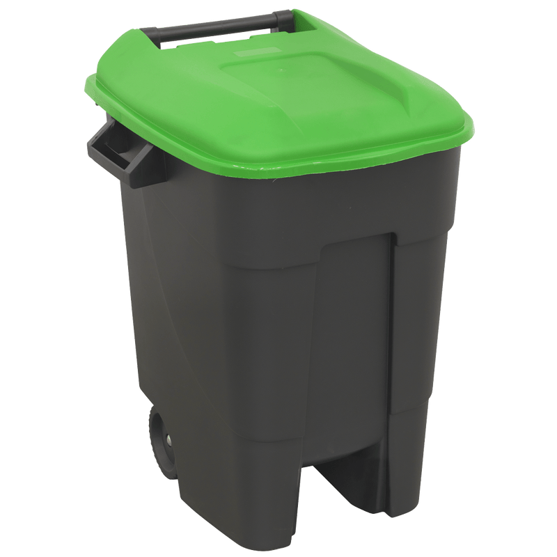 Sealey Janitorial 100L Refuse/Wheelie Bin - Green-BM100G 5054511254051 BM100G - Buy Direct from Spare and Square