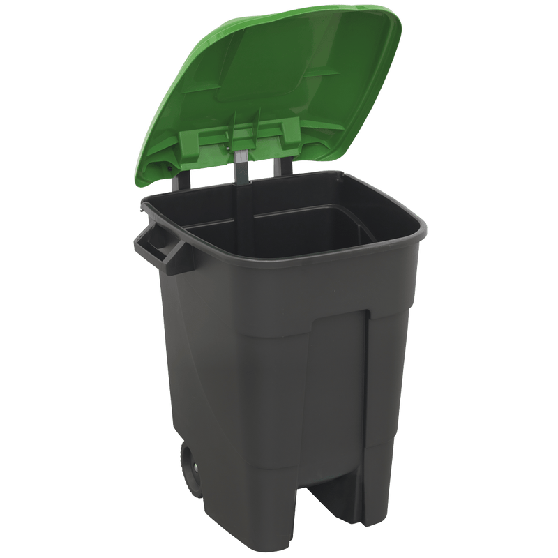 Sealey Janitorial 100L Refuse/Wheelie Bin - Green-BM100G 5054511254051 BM100G - Buy Direct from Spare and Square