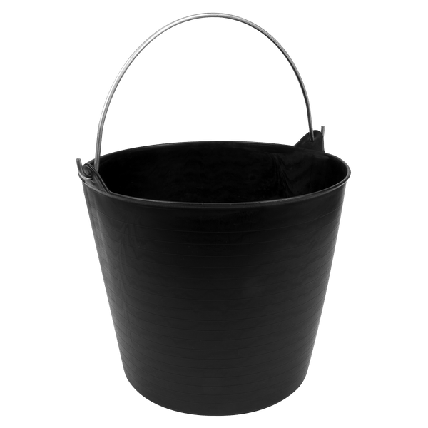 Sealey Janitorial 26L Heavy-Duty Flexi Tub with Metal Handle - Black-SFT26H 5054630116087 SFT26H - Buy Direct from Spare and Square