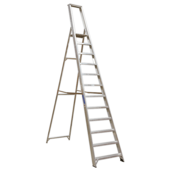 Sealey Ladders 12-Tread Industrial Aluminium Step Ladder - BS 2037/1-AXL12 5051747553026 AXL12 - Buy Direct from Spare and Square