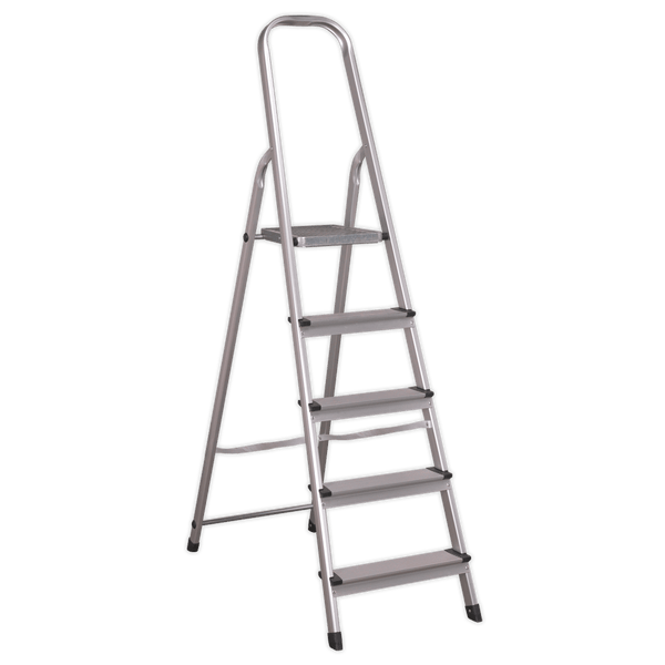 Sealey Ladders 5-Tread Trade Aluminium Step Ladder EN 131-ASL5 5024209052139 ASL5 - Buy Direct from Spare and Square