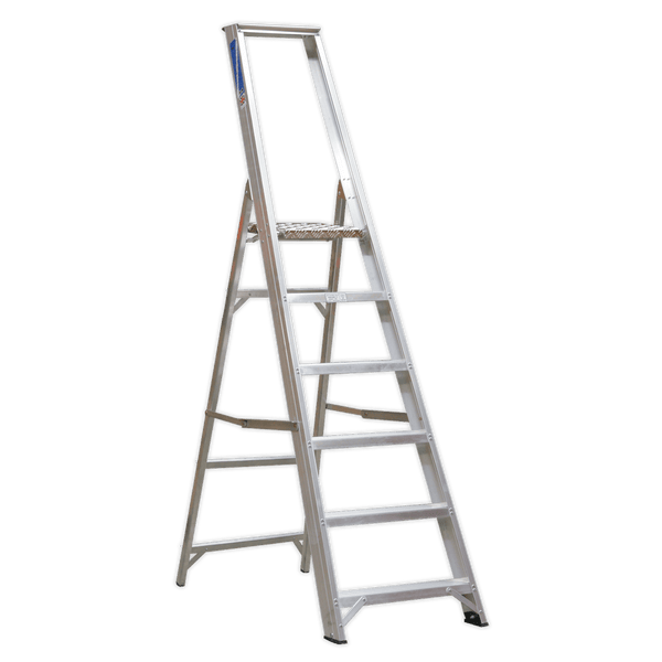 Sealey Ladders 6-Tread Industrial Aluminium Step Ladder - BS 2037/1-AXL6 5024209628396 AXL6 - Buy Direct from Spare and Square