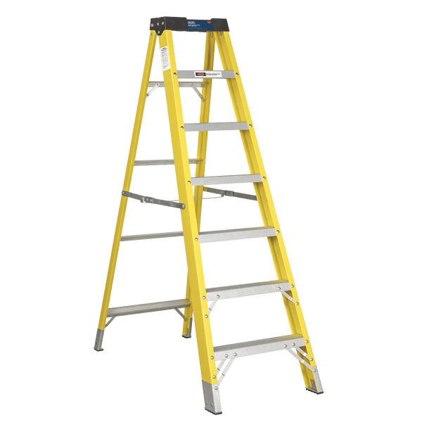 Sealey Ladders 6-Tread Trade Fibreglass Step Ladder EN 131-FSL7 5051747624542 FSL7 - Buy Direct from Spare and Square